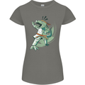 Karate T-Rex Dinosaur Womens Petite Cut T-Shirt Charcoal