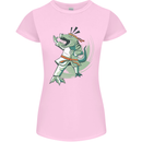 Karate T-Rex Dinosaur Womens Petite Cut T-Shirt Light Pink