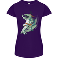 Karate T-Rex Dinosaur Womens Petite Cut T-Shirt Purple