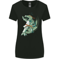 Karate T-Rex Dinosaur Womens Wider Cut T-Shirt Black