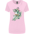 Karate T-Rex Dinosaur Womens Wider Cut T-Shirt Light Pink