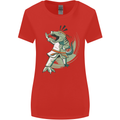 Karate T-Rex Dinosaur Womens Wider Cut T-Shirt Red