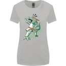 Karate T-Rex Dinosaur Womens Wider Cut T-Shirt Sports Grey