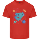Kawaii Axolotl in Space Kids T-Shirt Childrens Red