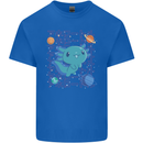 Kawaii Axolotl in Space Kids T-Shirt Childrens Royal Blue