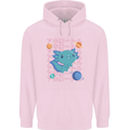 Kawaii Axolotl in Space Mens 80% Cotton Hoodie Light Pink