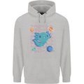 Kawaii Axolotl in Space Mens 80% Cotton Hoodie Sports Grey