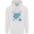 Kawaii Axolotl in Space Mens 80% Cotton Hoodie White