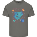 Kawaii Axolotl in Space Mens Cotton T-Shirt Tee Top Charcoal