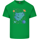 Kawaii Axolotl in Space Mens Cotton T-Shirt Tee Top Irish Green