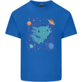 Kawaii Axolotl in Space Mens Cotton T-Shirt Tee Top Royal Blue