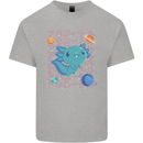 Kawaii Axolotl in Space Mens Cotton T-Shirt Tee Top Sports Grey