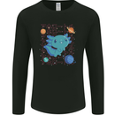 Kawaii Axolotl in Space Mens Long Sleeve T-Shirt Black