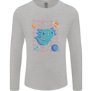 Kawaii Axolotl in Space Mens Long Sleeve T-Shirt Sports Grey