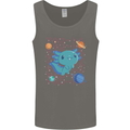 Kawaii Axolotl in Space Mens Vest Tank Top Charcoal