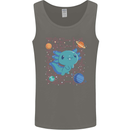 Kawaii Axolotl in Space Mens Vest Tank Top Charcoal