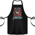 Kawaii Cat Cotton Apron 100% Organic Black