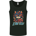 Kawaii Cat Mens Vest Tank Top Black