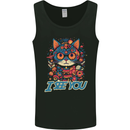 Kawaii Cat Mens Vest Tank Top Black