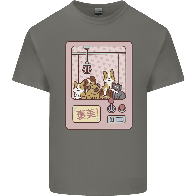 Kawaii Dog Machine Puppy Kids T-Shirt Childrens Charcoal