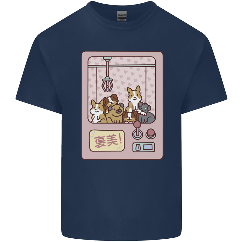 Kawaii Dog Machine Puppy Kids T-Shirt Childrens Navy Blue