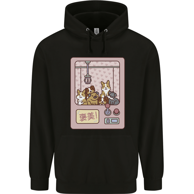 Kawaii Dog Machine Puppy Mens 80% Cotton Hoodie Black