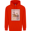 Kawaii Dog Machine Puppy Mens 80% Cotton Hoodie Bright Red