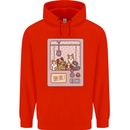 Kawaii Dog Machine Puppy Mens 80% Cotton Hoodie Bright Red
