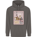 Kawaii Dog Machine Puppy Mens 80% Cotton Hoodie Charcoal