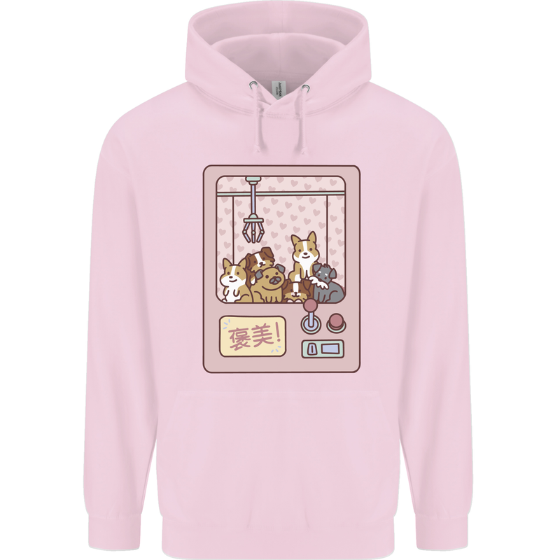 Kawaii Dog Machine Puppy Mens 80% Cotton Hoodie Light Pink