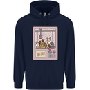 Kawaii Dog Machine Puppy Mens 80% Cotton Hoodie Navy Blue