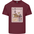 Kawaii Dog Machine Puppy Mens Cotton T-Shirt Tee Top Maroon