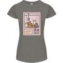 Kawaii Dog Machine Puppy Womens Petite Cut T-Shirt Charcoal
