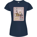 Kawaii Dog Machine Puppy Womens Petite Cut T-Shirt Navy Blue