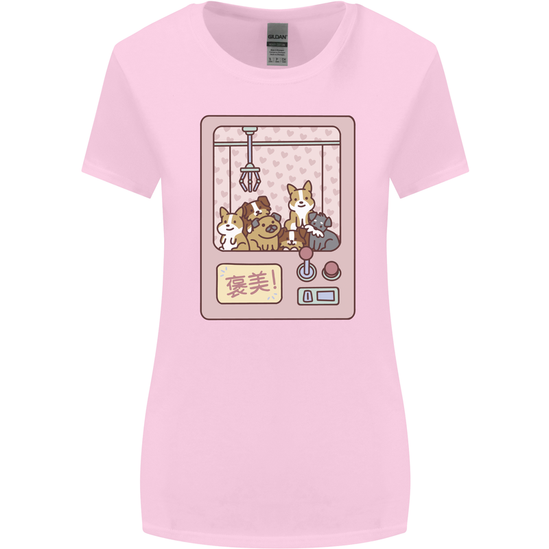 Kawaii Dog Machine Puppy Womens Wider Cut T-Shirt Light Pink