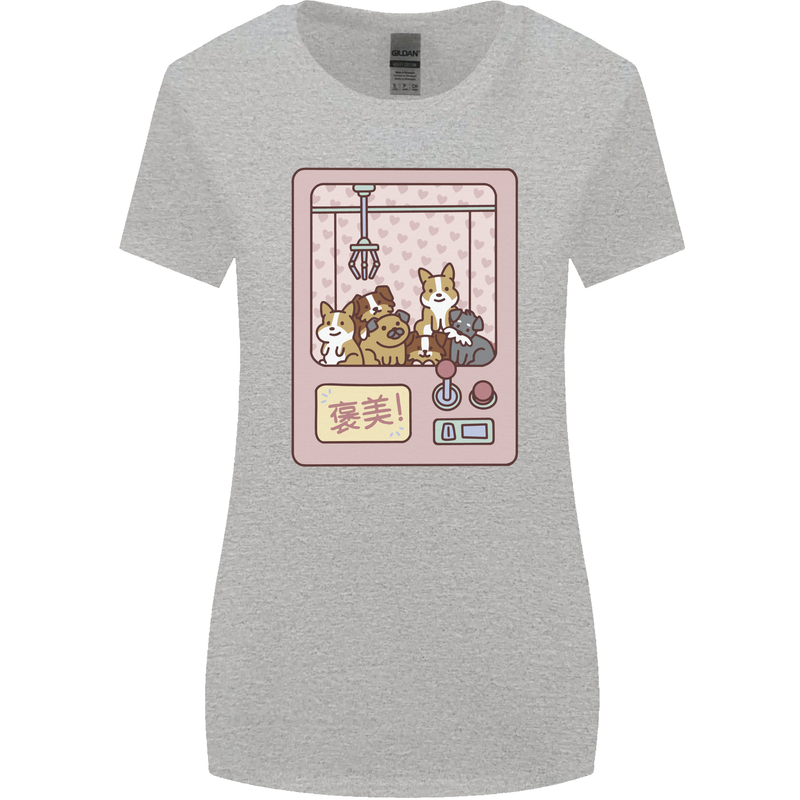 Kawaii Dog Machine Puppy Womens Wider Cut T-Shirt Sports Grey