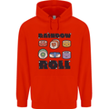 Kawaii Sushi Rainbow Roll Fish Childrens Kids Hoodie Bright Red