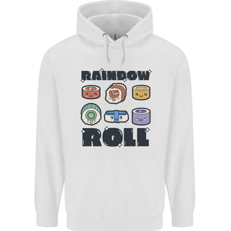 Kawaii Sushi Rainbow Roll Fish Childrens Kids Hoodie White