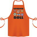 Kawaii Sushi Rainbow Roll Fish Cotton Apron 100% Organic Orange