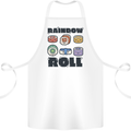 Kawaii Sushi Rainbow Roll Fish Cotton Apron 100% Organic White