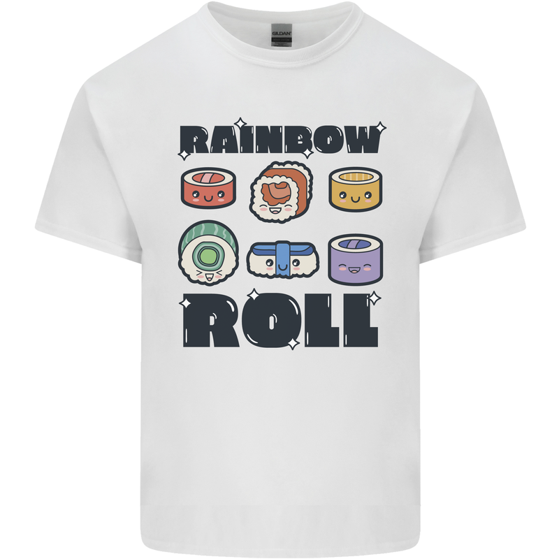 Kawaii Sushi Rainbow Roll Fish Kids T-Shirt Childrens White