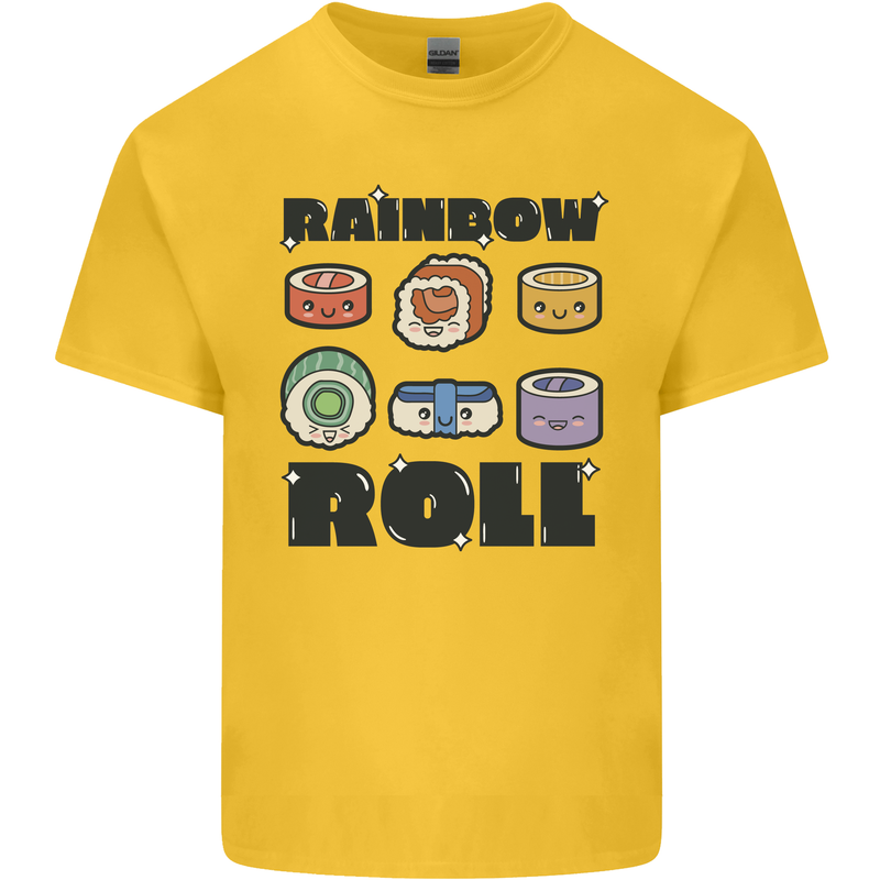 Kawaii Sushi Rainbow Roll Fish Kids T-Shirt Childrens Yellow