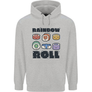 Kawaii Sushi Rainbow Roll Fish Mens 80% Cotton Hoodie Sports Grey
