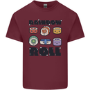 Kawaii Sushi Rainbow Roll Fish Mens Cotton T-Shirt Tee Top Maroon