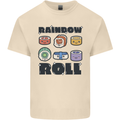 Kawaii Sushi Rainbow Roll Fish Mens Cotton T-Shirt Tee Top Natural