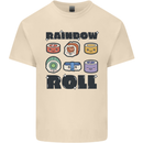 Kawaii Sushi Rainbow Roll Fish Mens Cotton T-Shirt Tee Top Natural