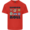 Kawaii Sushi Rainbow Roll Fish Mens Cotton T-Shirt Tee Top Red