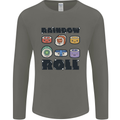Kawaii Sushi Rainbow Roll Fish Mens Long Sleeve T-Shirt Charcoal