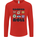 Kawaii Sushi Rainbow Roll Fish Mens Long Sleeve T-Shirt Red