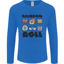 Kawaii Sushi Rainbow Roll Fish Mens Long Sleeve T-Shirt Royal Blue